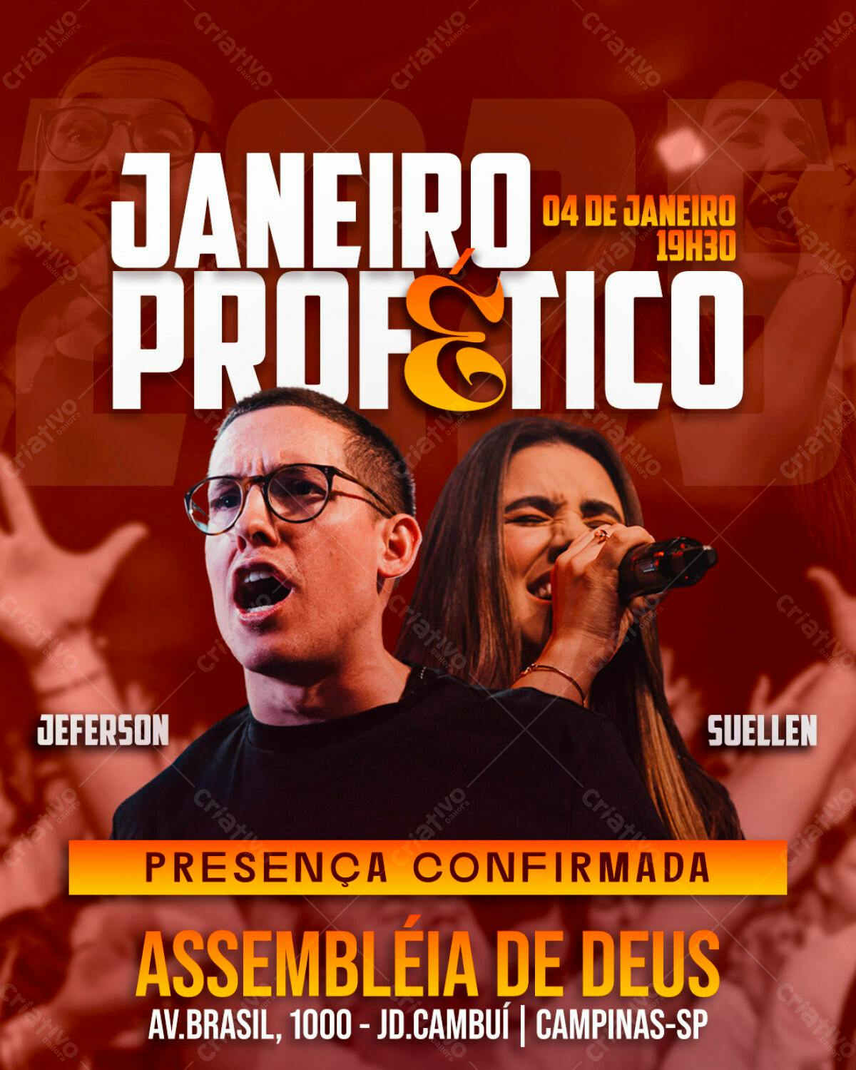 Flyer para Janeiro Profético PSD Editável