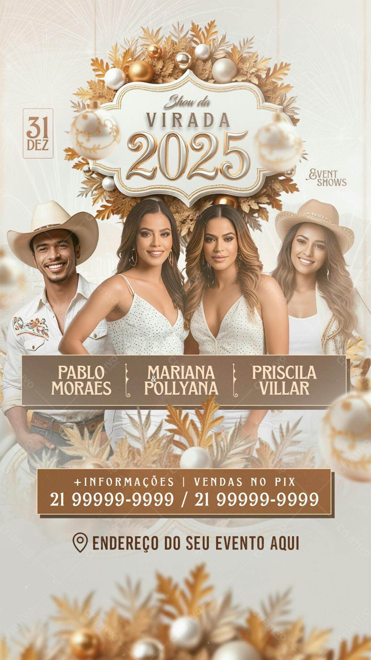 Flyer Réveillon 2025 PSD Editável