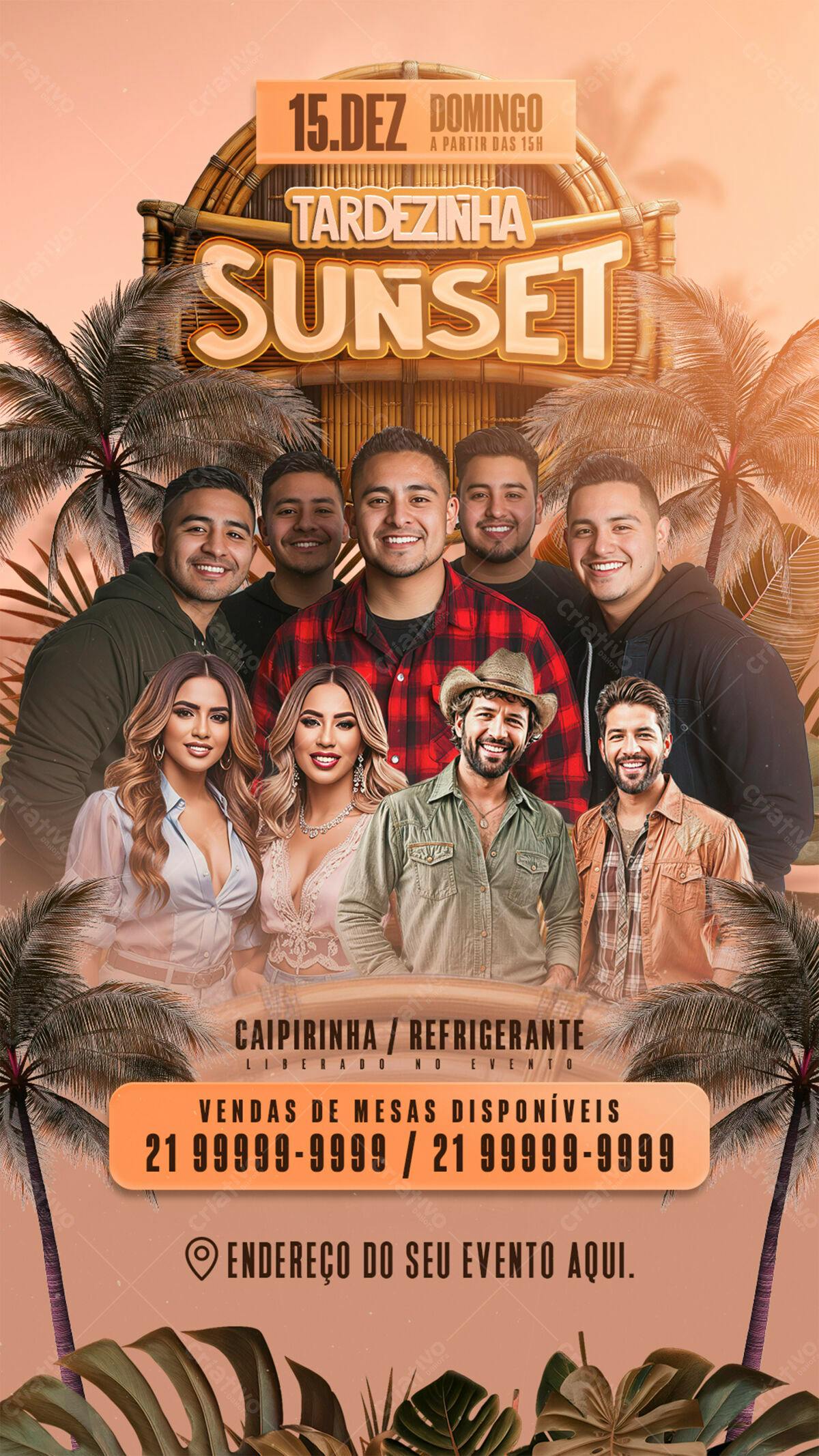 Flyer Tardezinha Sunset PSD Editável