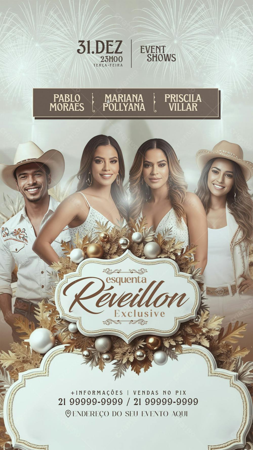 Flyer Evento Esquenta Reveillon Exclusive Story