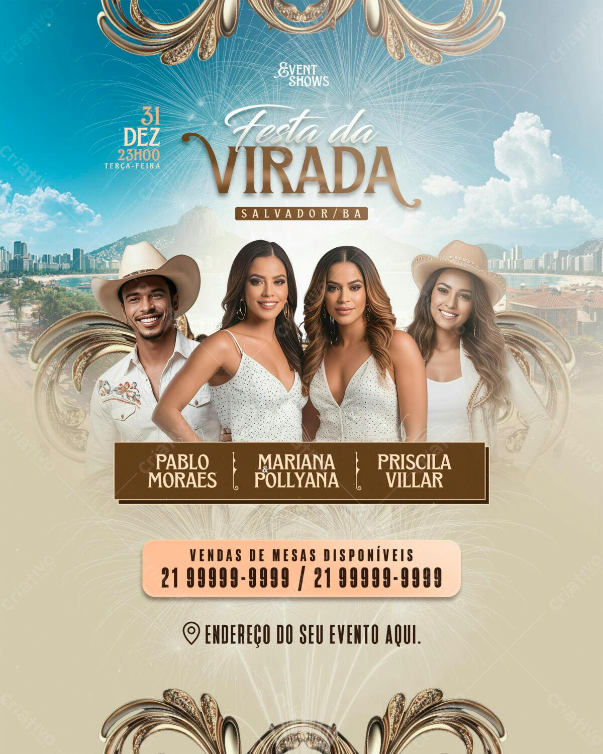 Flyer Festa da Virada PSD Editável