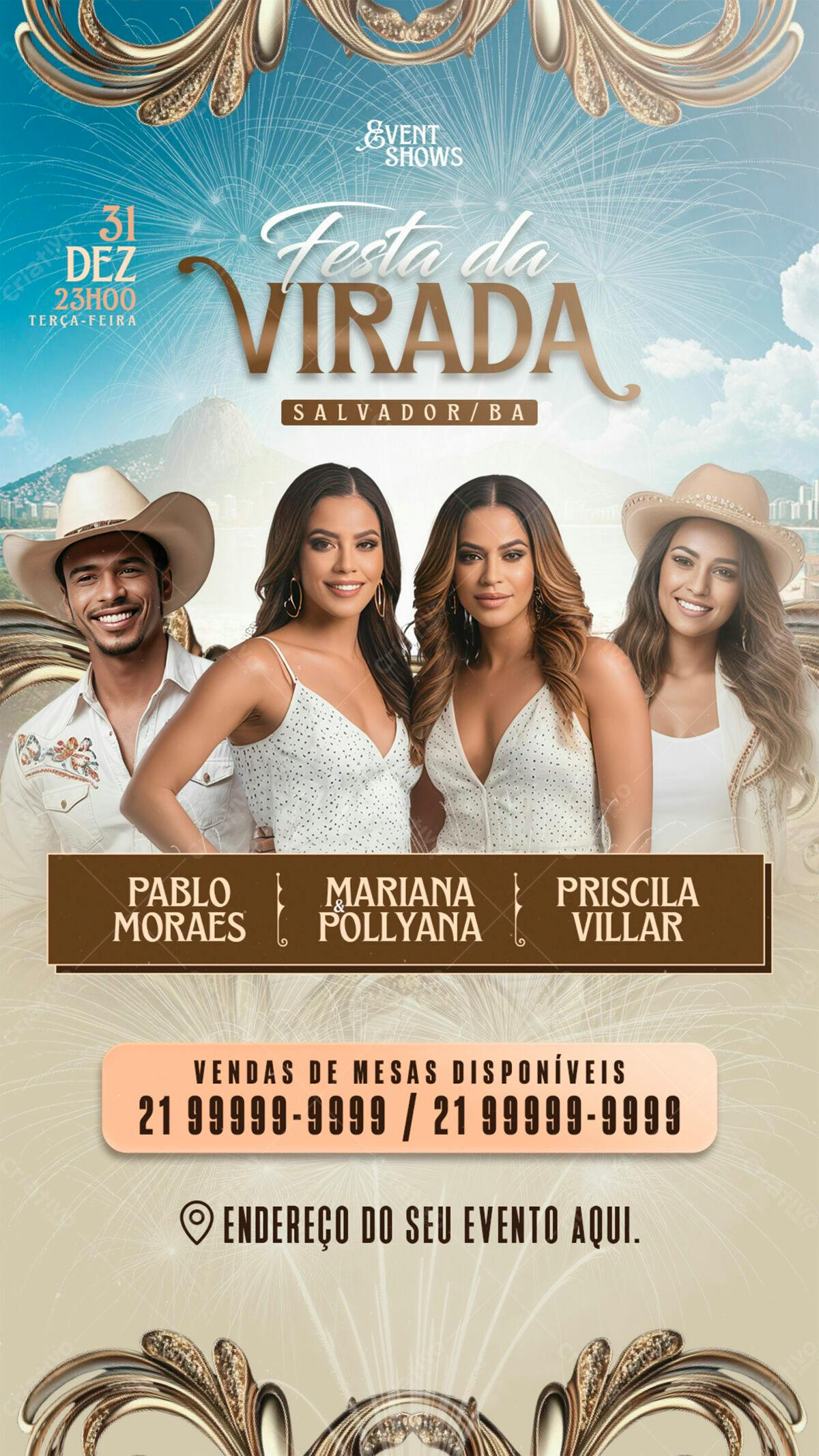 Flyer Festa da Virada Salvador PSD Editável