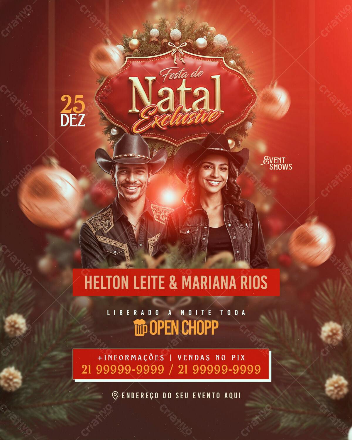 Flyer Festa de Natal Exclusiva PSD Editável