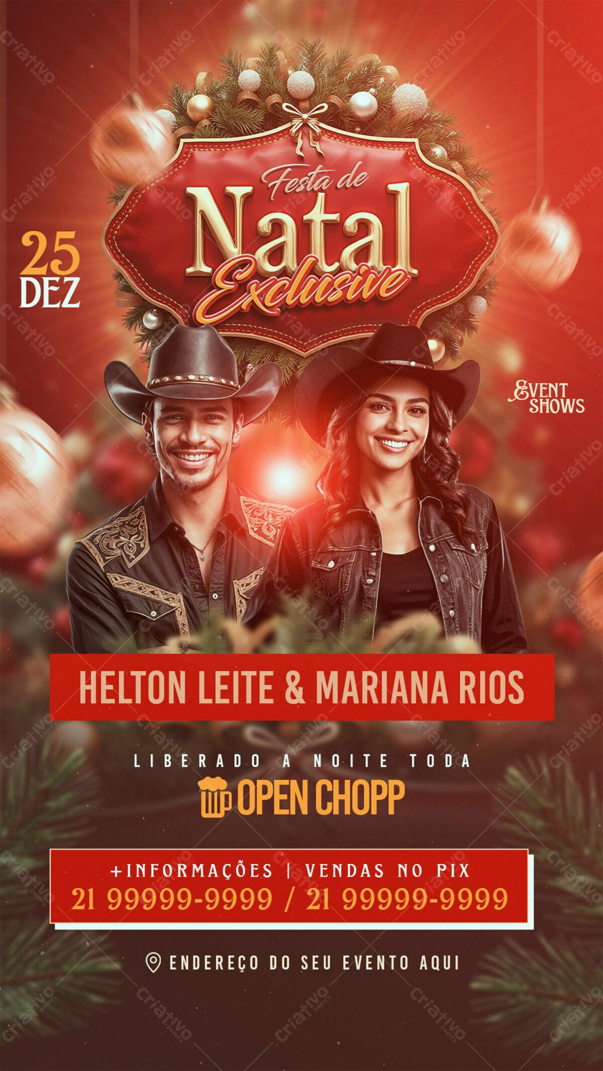 Flyer Festa de Natal Exclusiva PSD Editável