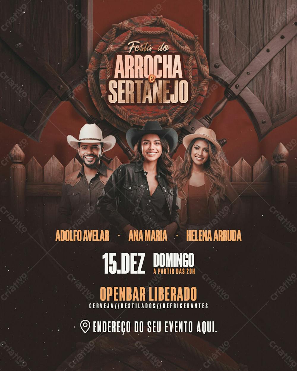 Flyer Evento Festa Do Arrocha E Sertanejo Feed