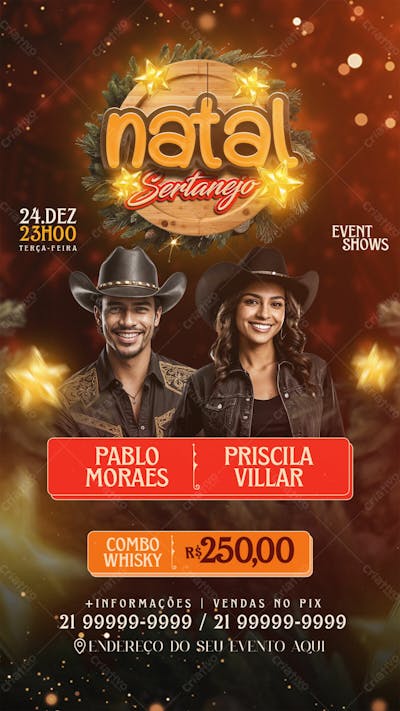 Flyer Evento Natal Sertanejo Story