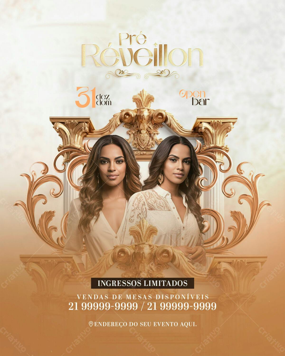 Flyer Pré Réveillon PSD Editável