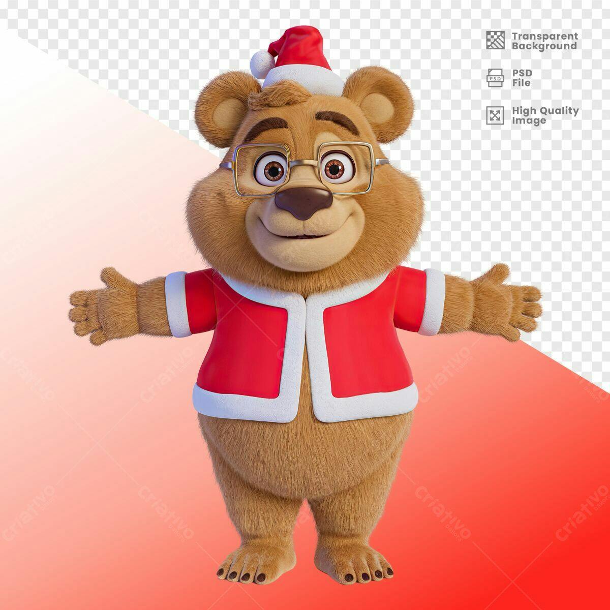 Ursinho Natalino PSD Editável