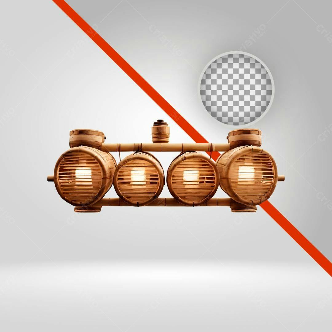 Icone Luminária Artesanal Bambu PNG com fundo transparente