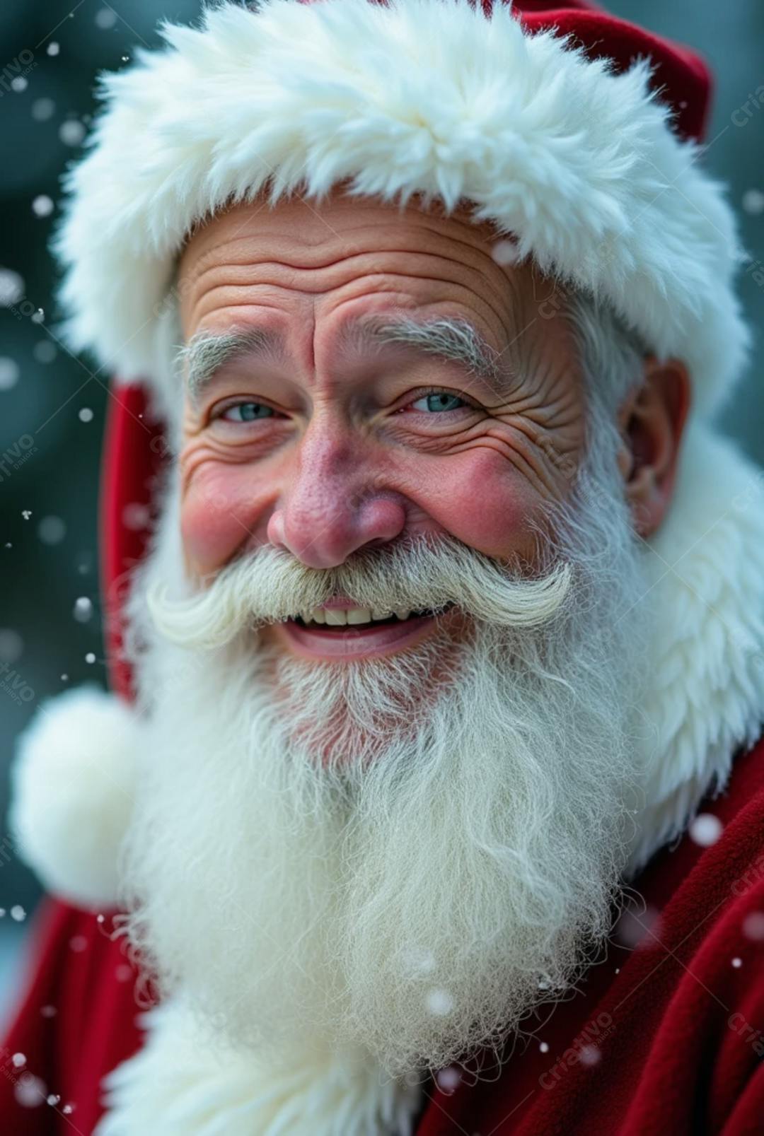 Papai Noel alegre na neve Natal