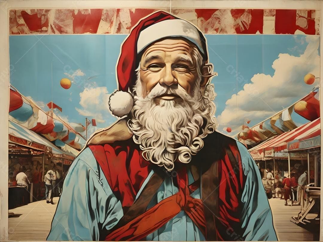 Papai Noel em parque de diversões Natalino