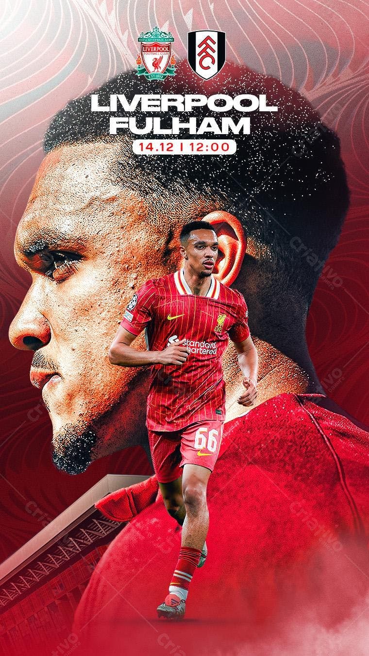 Poster Liverpool x Fulham PSD Editável