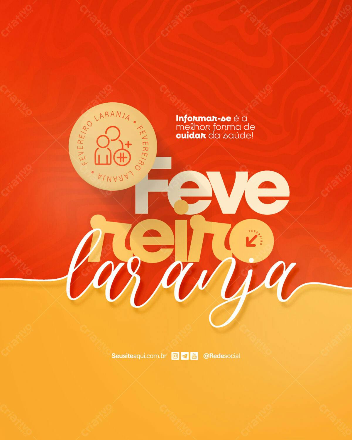 Flyer Fevereiro Laranja PSD Editável