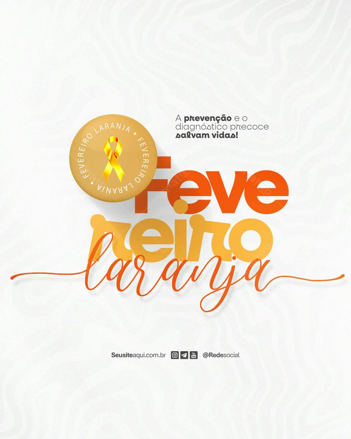 Flyer Fevereiro Laranja PSD Editável
