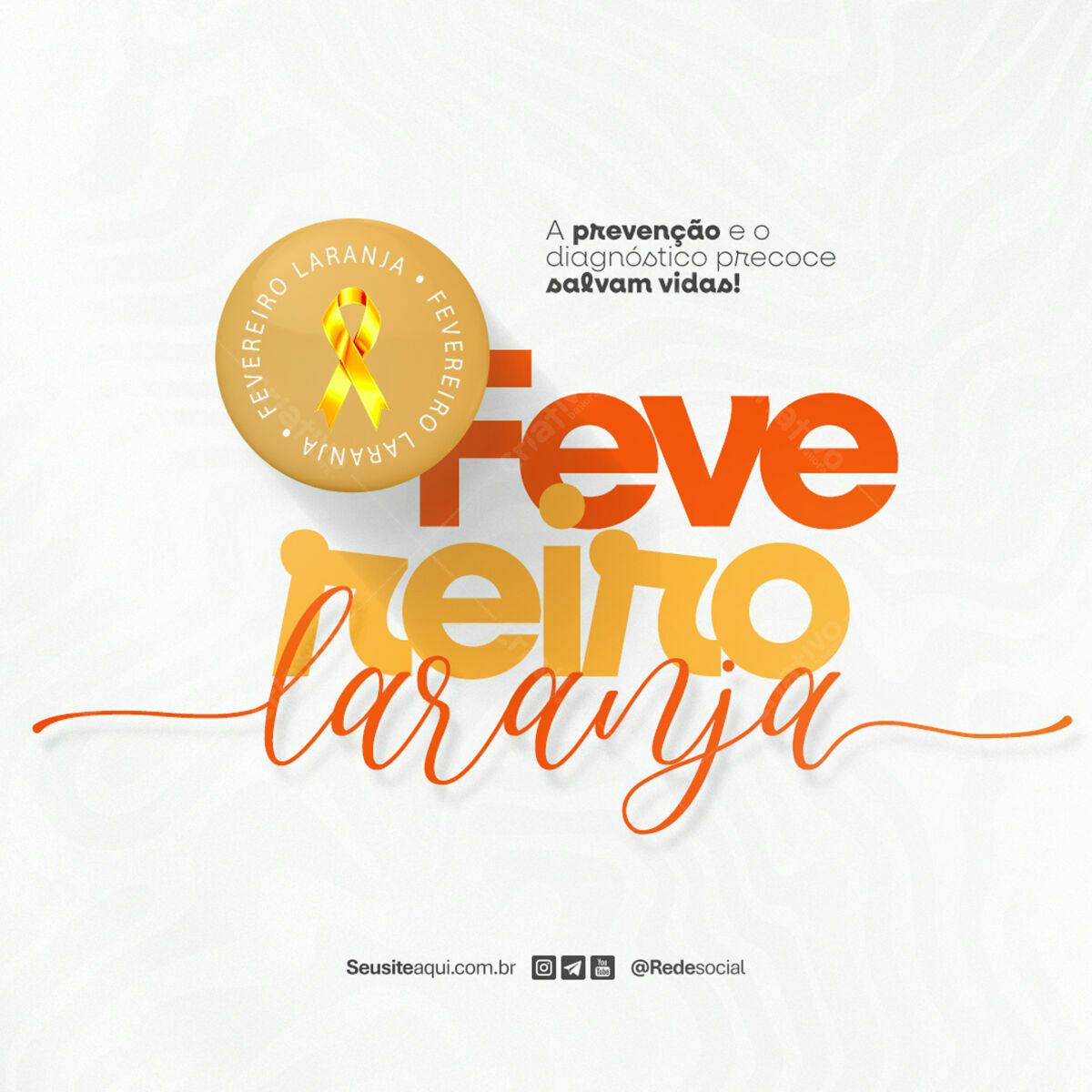 Flyer Fevereiro Laranja PSD Editável