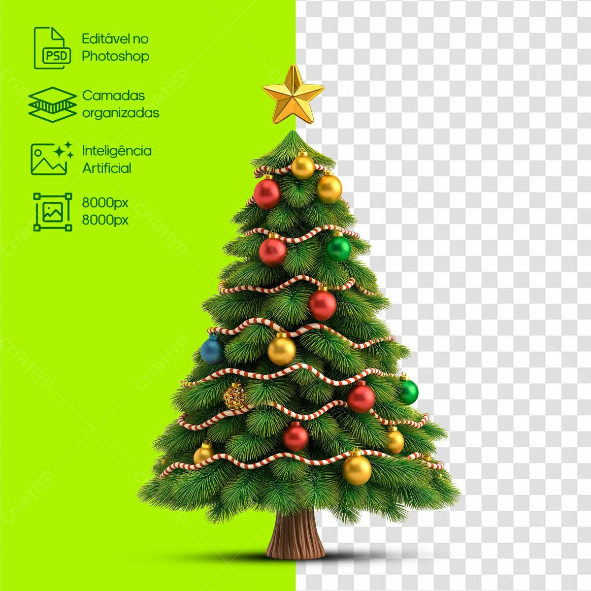 Árvore de Natal para Fim de Ano PSD Editável