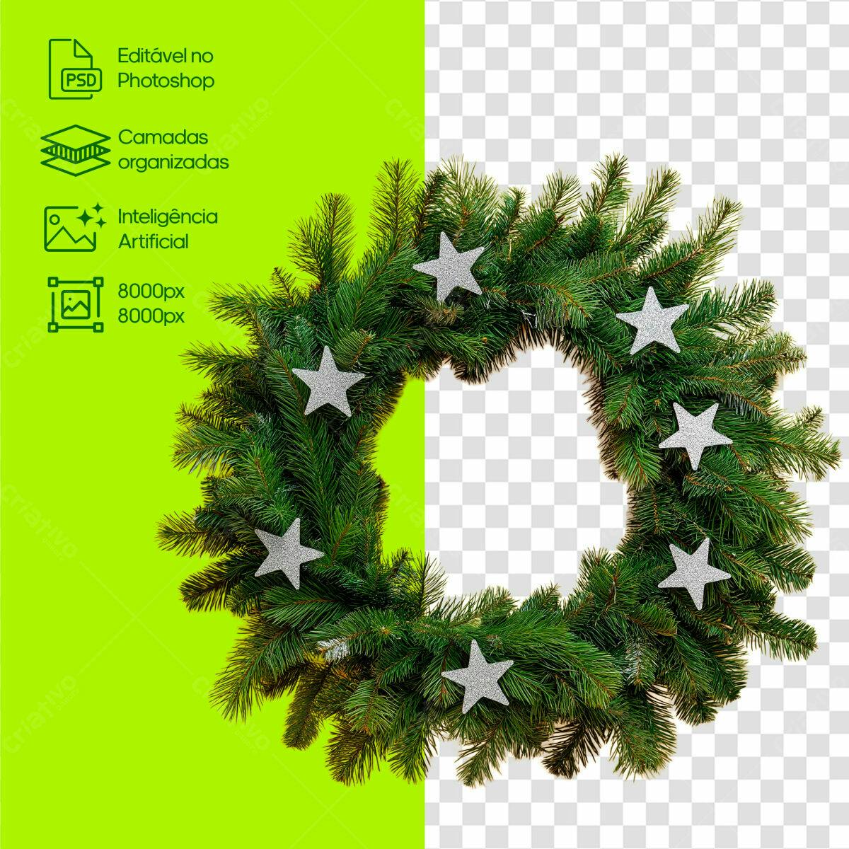 Coroa de Natal PSD Editável