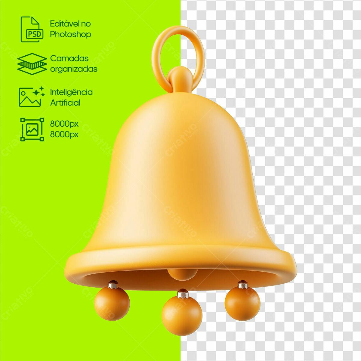 Mockup Sino Amarelo Natalino PSD Editável
