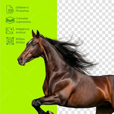 Cavalo Castanho Escuro Manga Larga