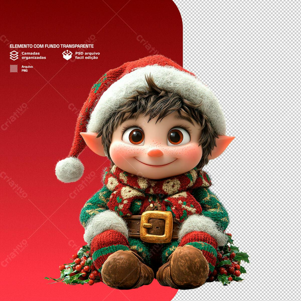 Personagem Natalino PSD Editável