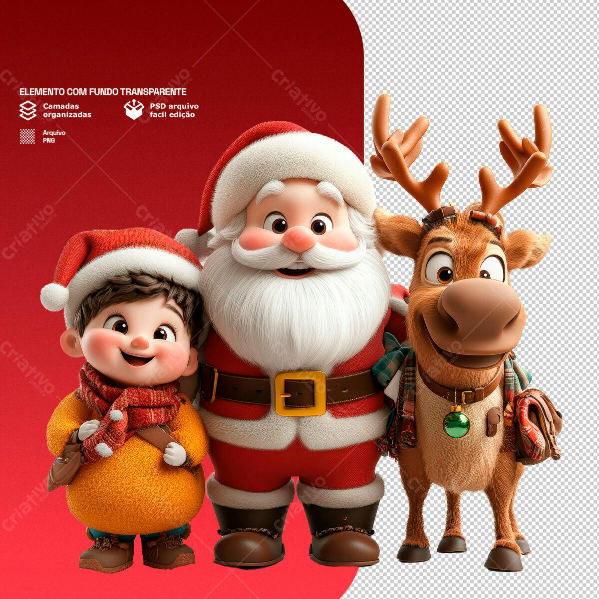 Personagem Natalino PSD Editável