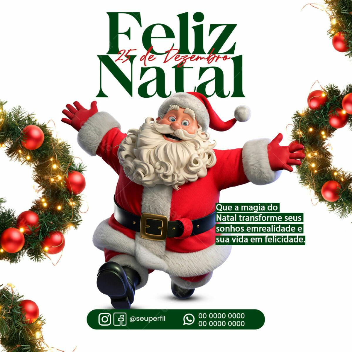 Flyer Natalino com Papai Noel PSD Editável