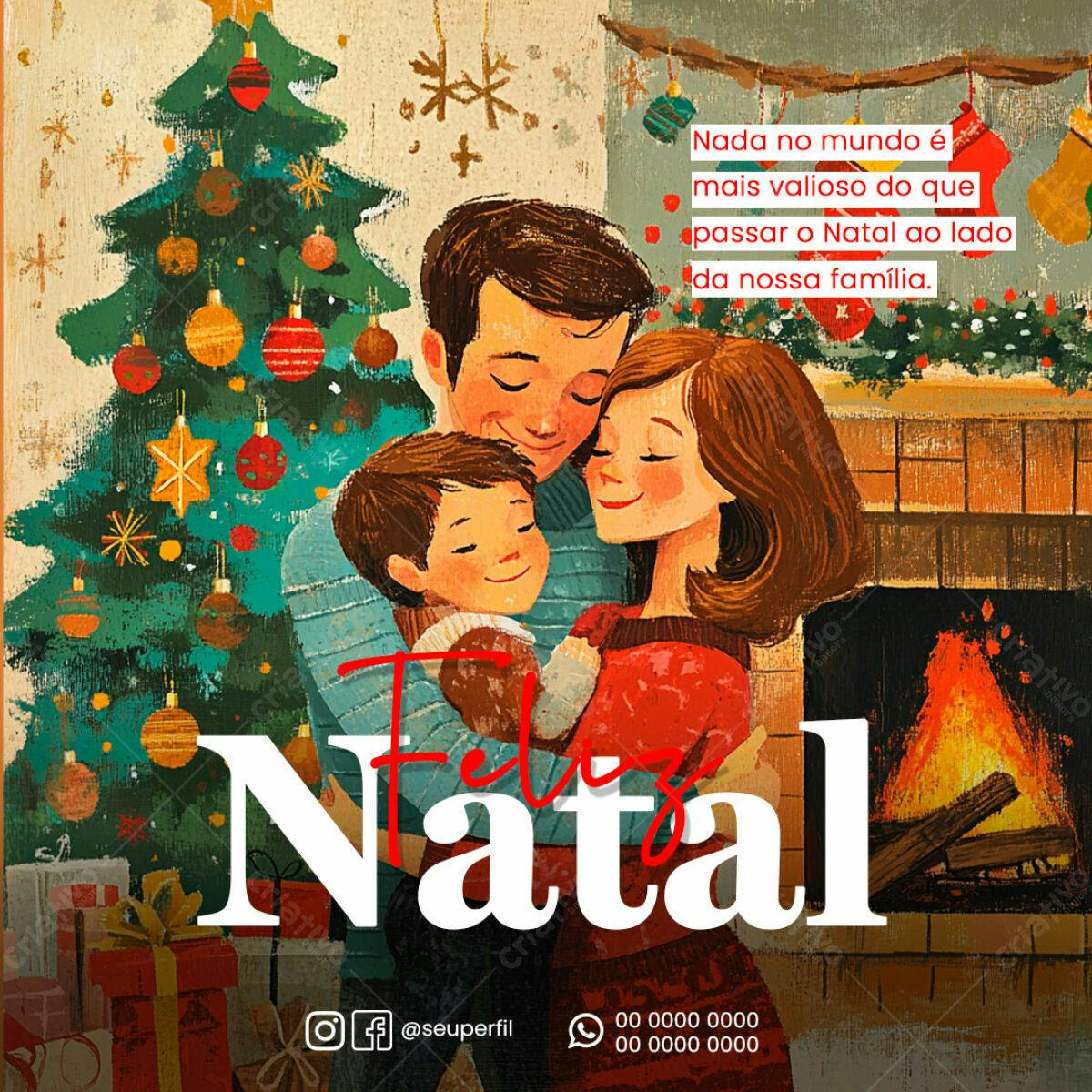 Postagem Natalina Família PSD Editável