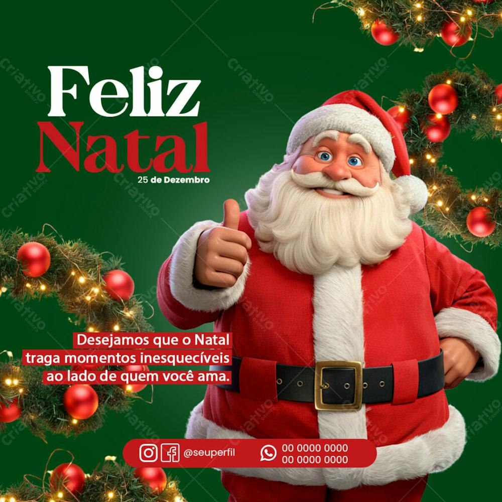 Data Comemorativa Natal Social Media Psd Editável