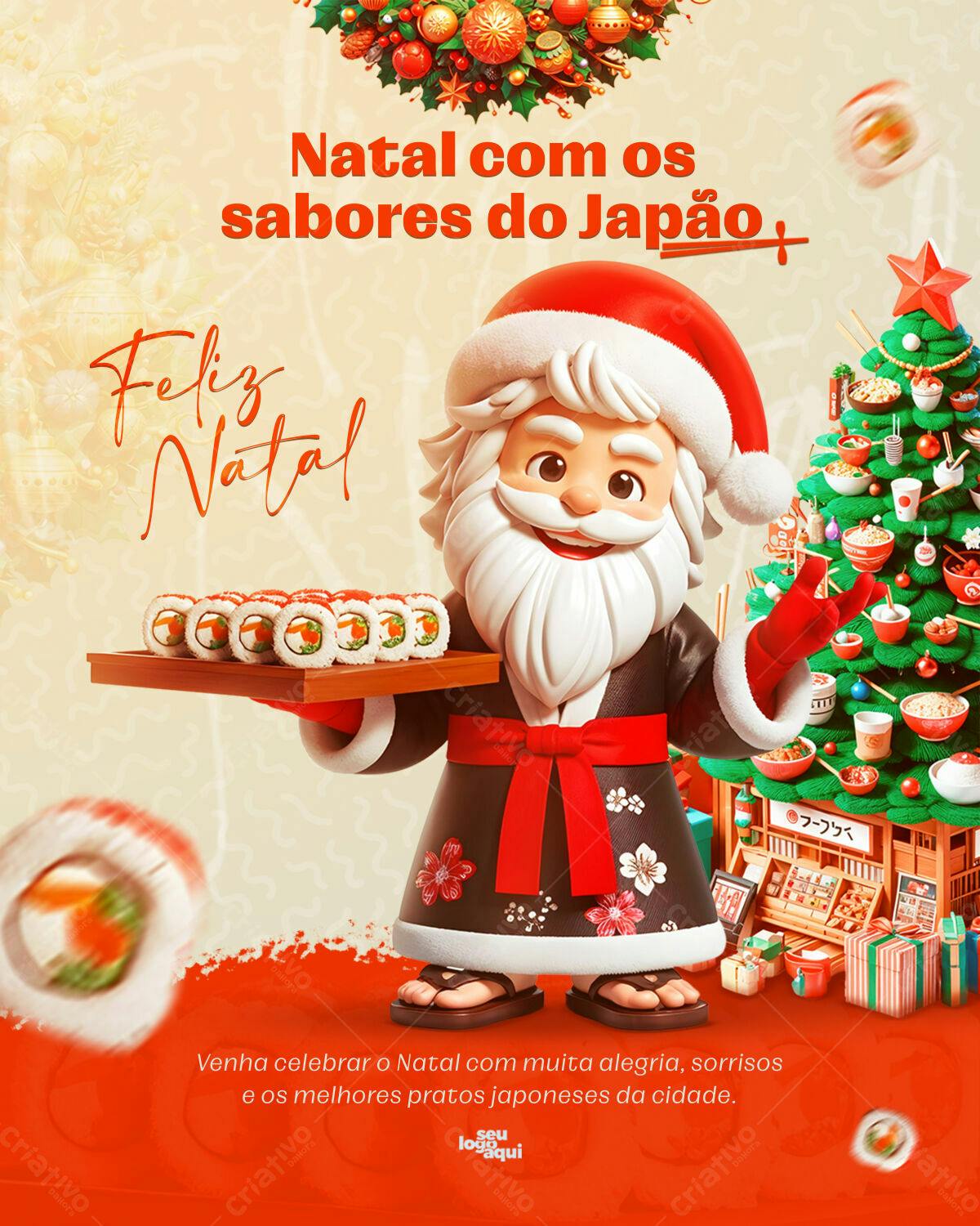 Flyer Natal com Sabores do Japão PSD Editável