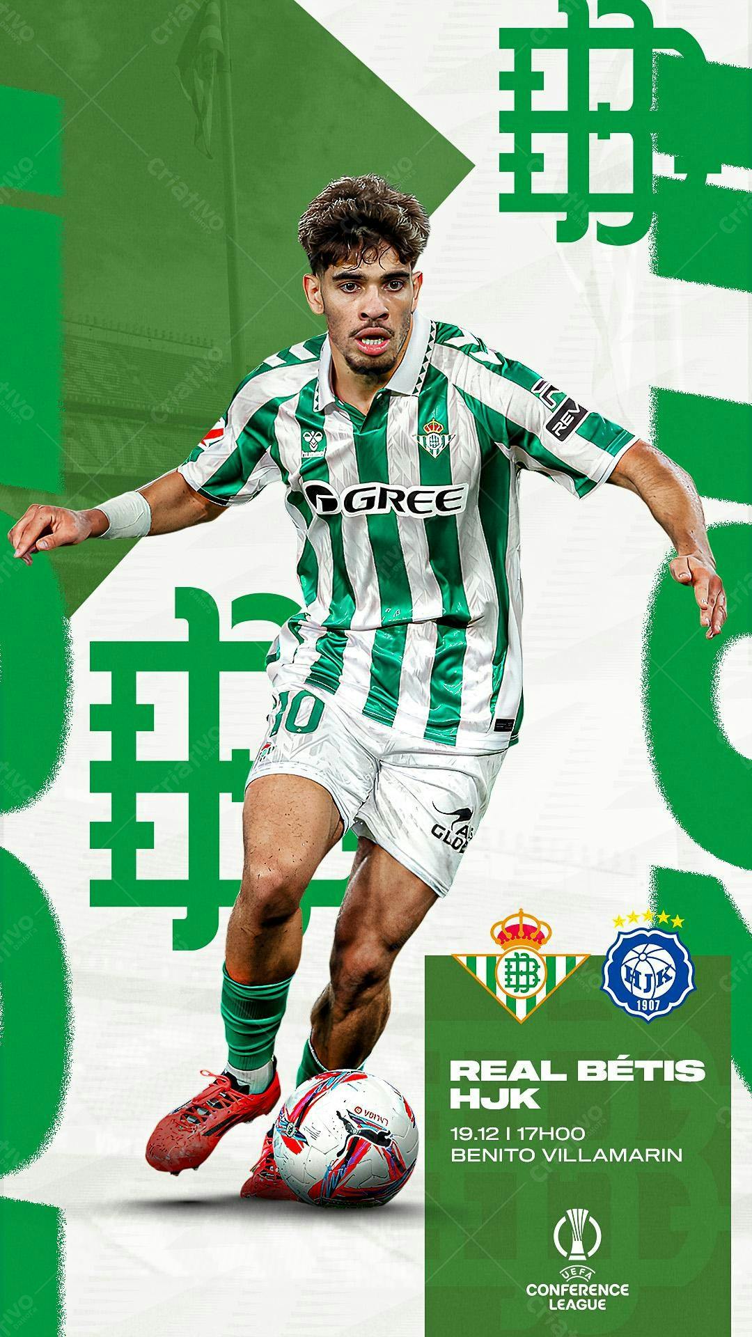Poster Futebol Real Betis x HJK PSD Editável