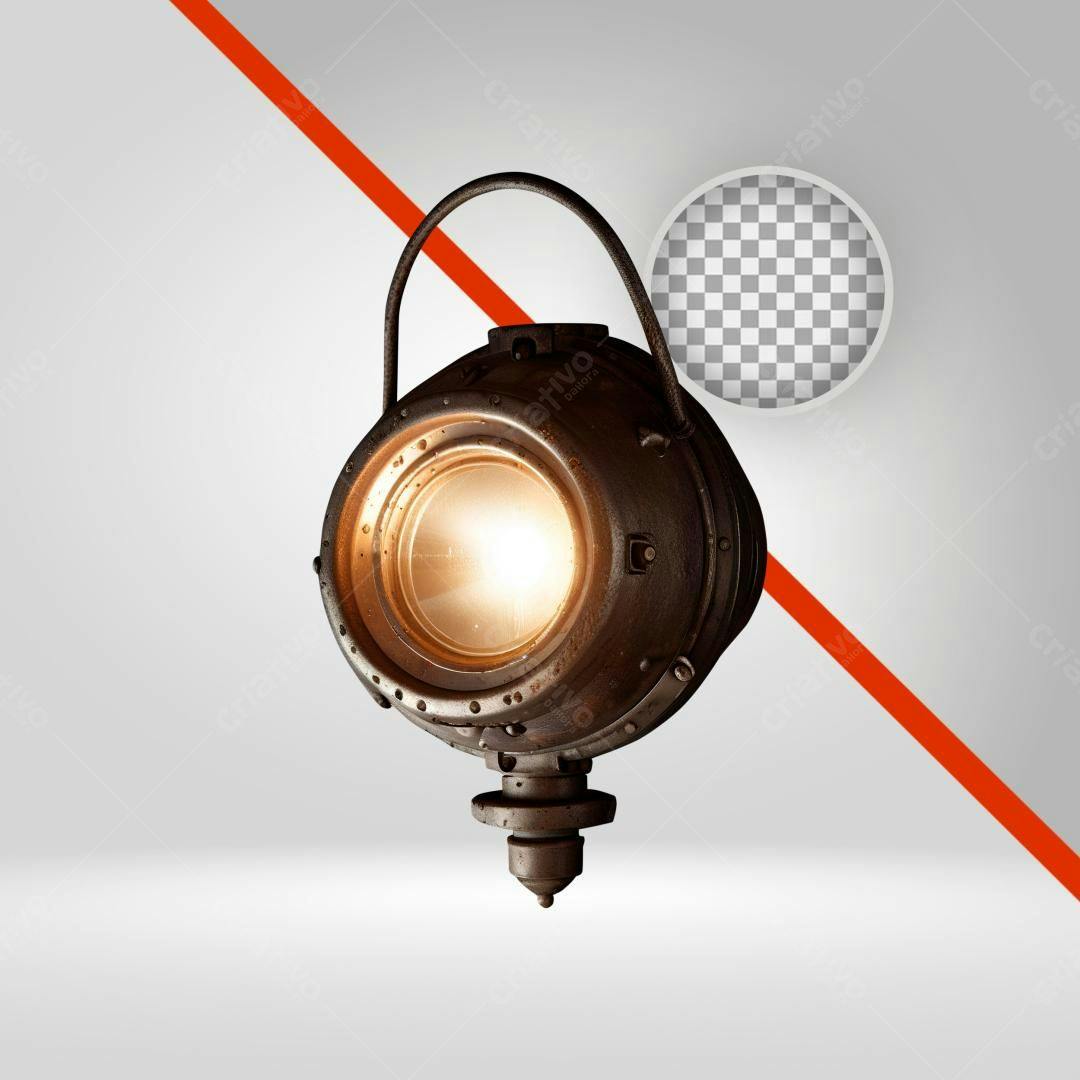 Icone Holofote Retrô PNG com fundo transparente