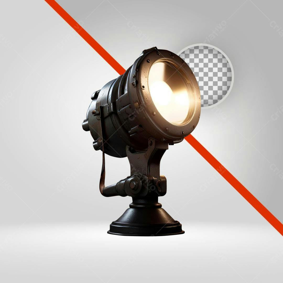Icone Holofote Estilo Vintage PNG com fundo transparente