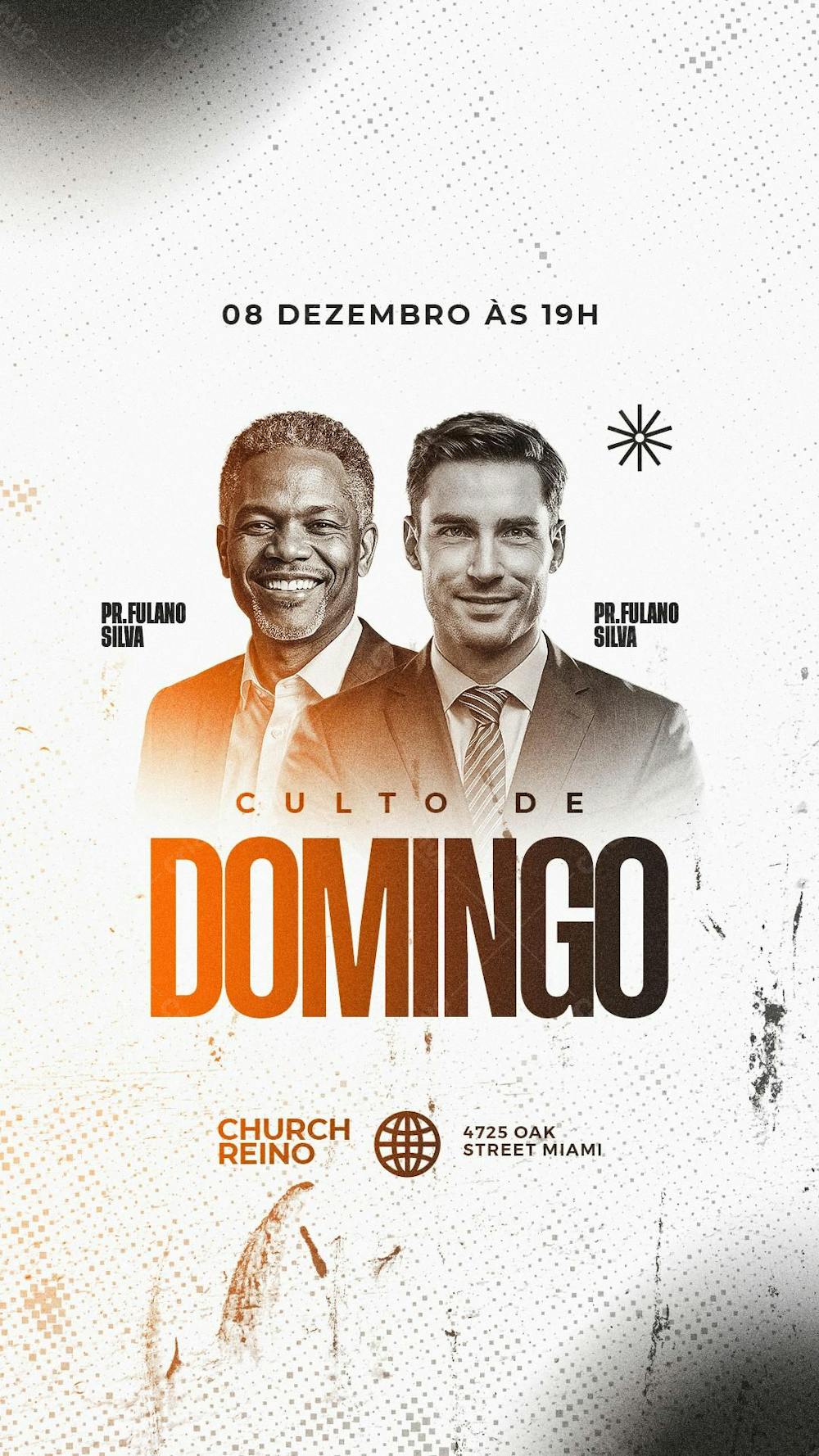 Flyer Culto De Domingo Clean Story Psd