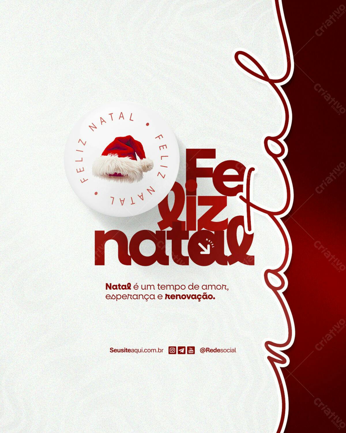 Post para Boas Festas Natal PSD Editável