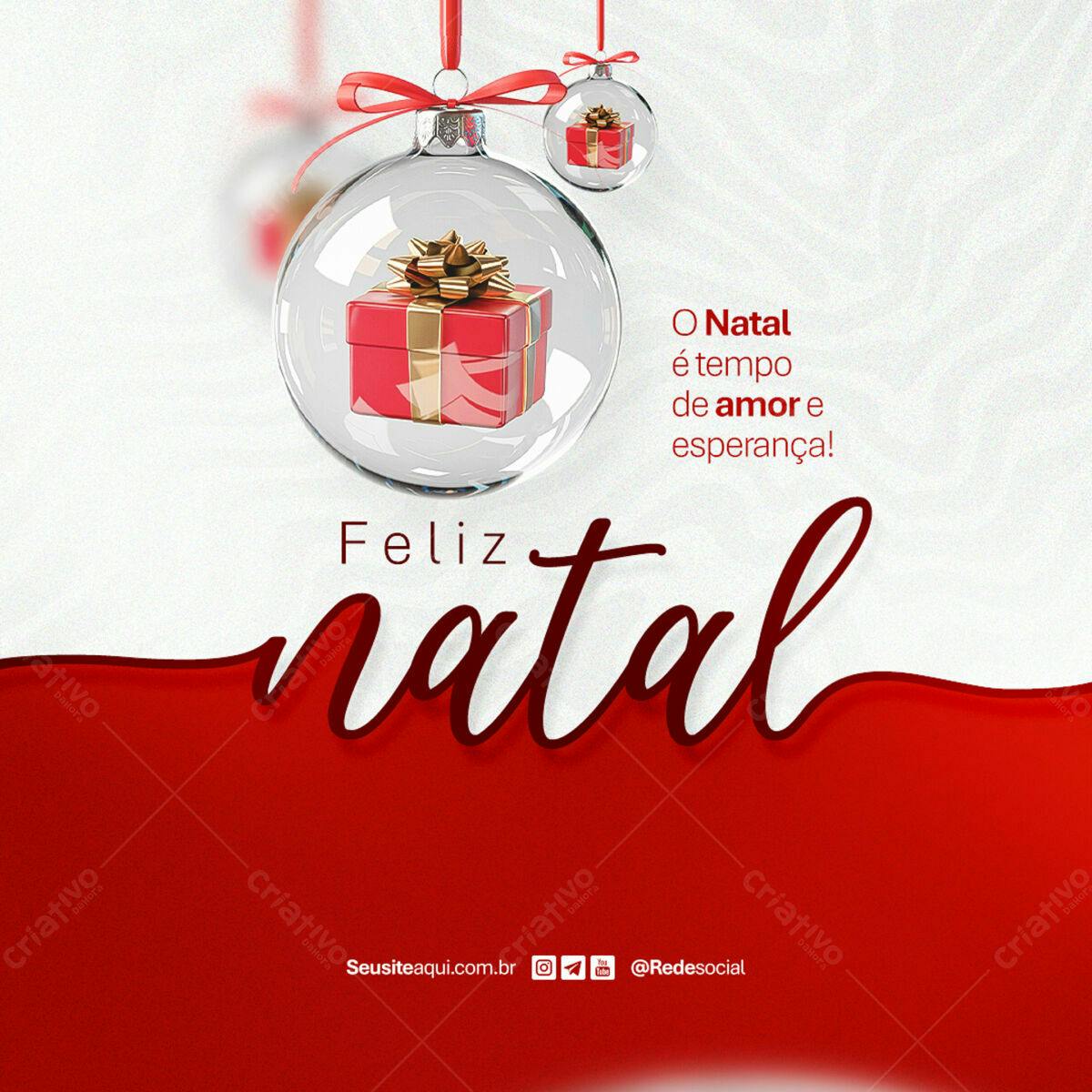 Post para Boas Festas Natal PSD Editável