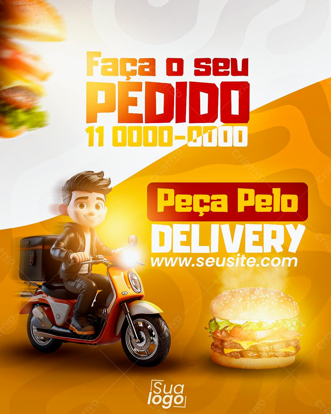 Flyer Delivery de Hambúrguer PSD Editável