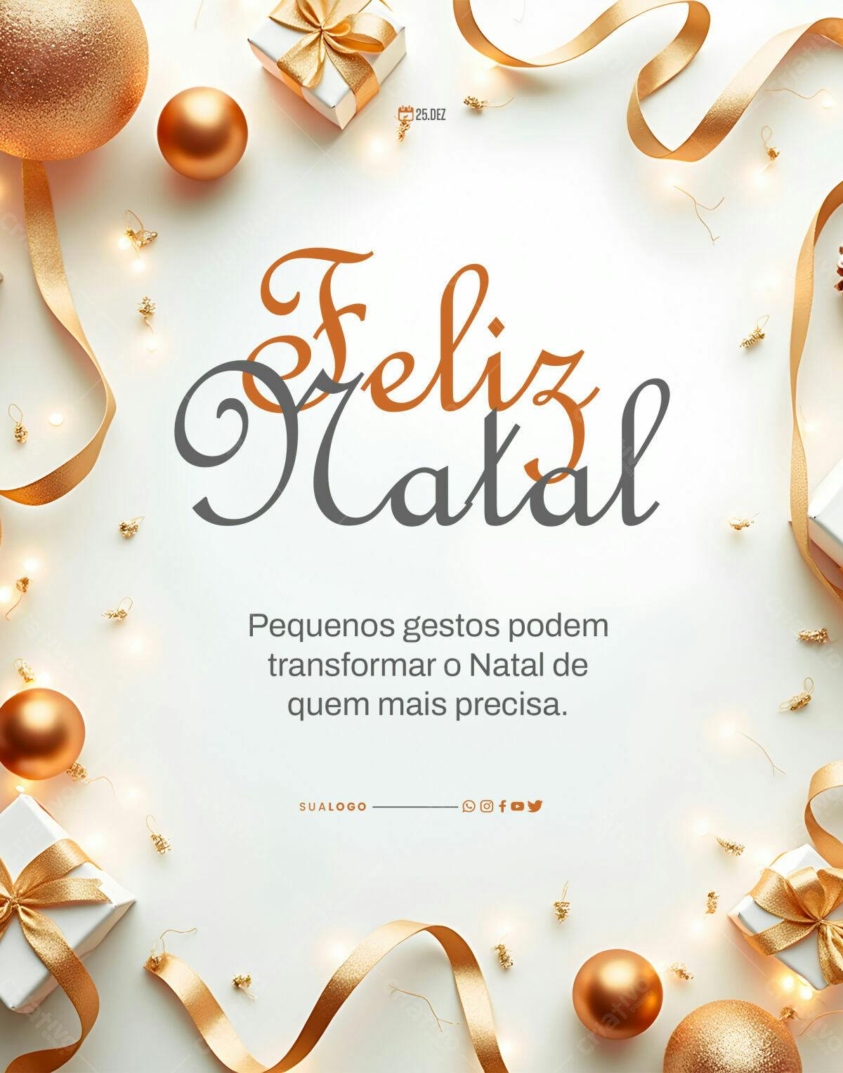 Postagem de Boas Festas Natal PSD Editável