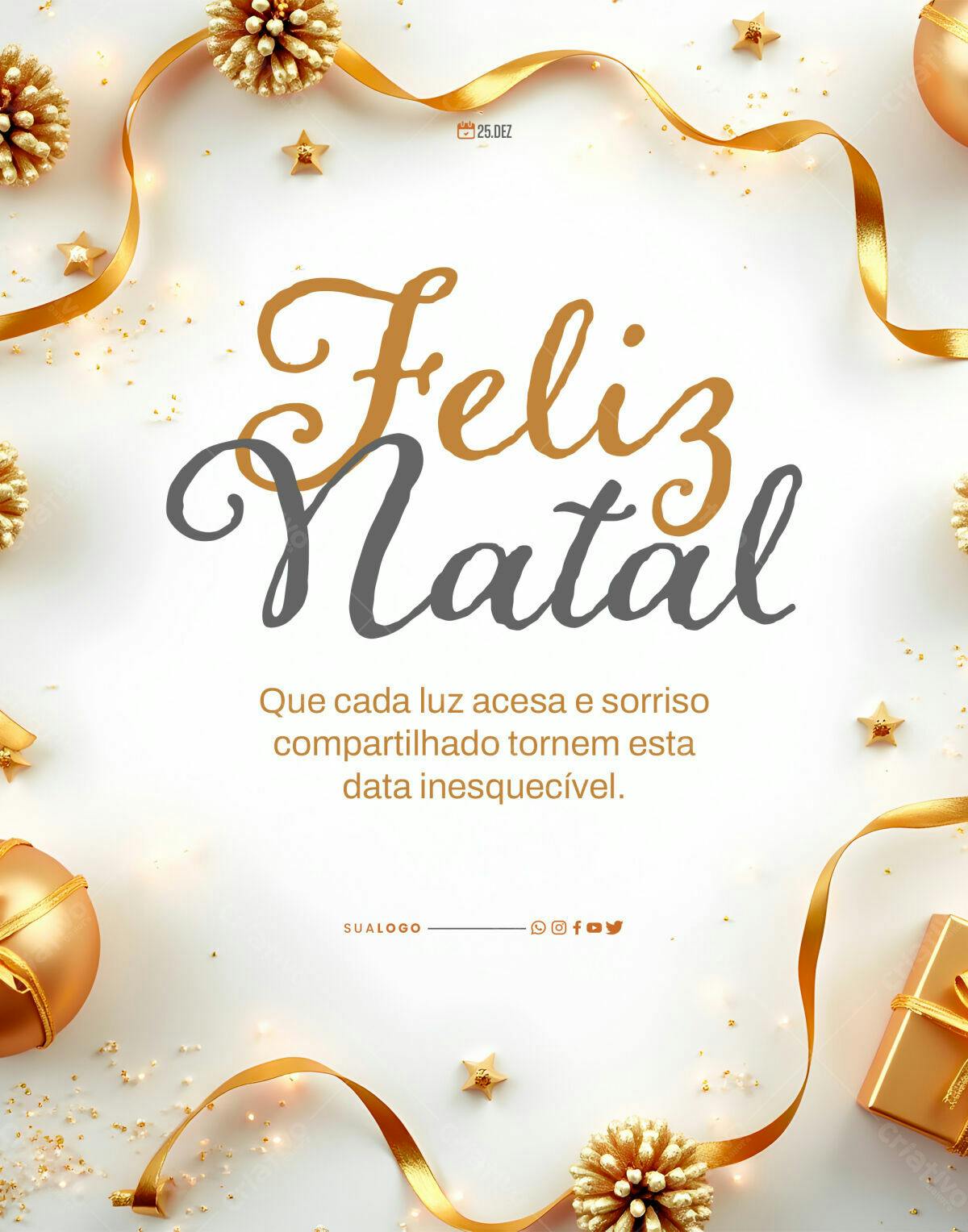 Postagem Natalina Feliz Natal PSD Editável