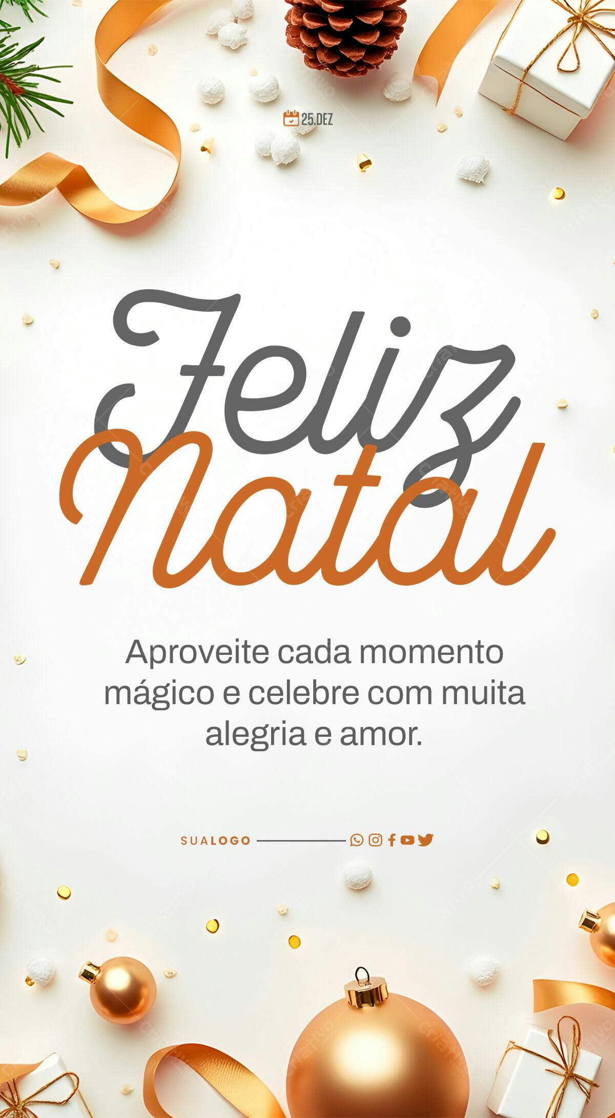 Flyer Natalino Dourado PSD Editável