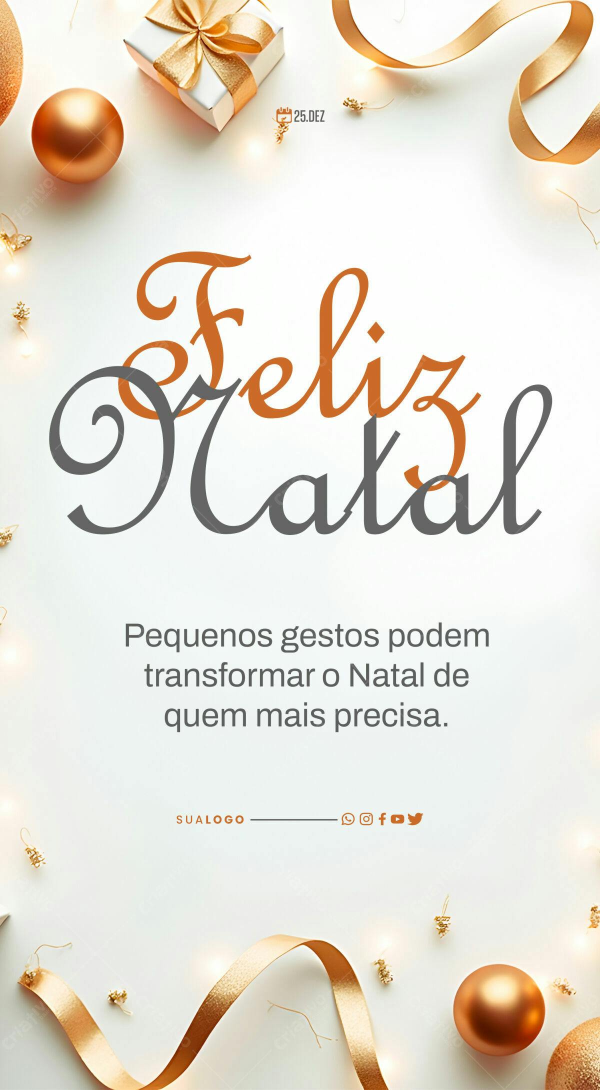 Post para Boas Festas Natal PSD Editável