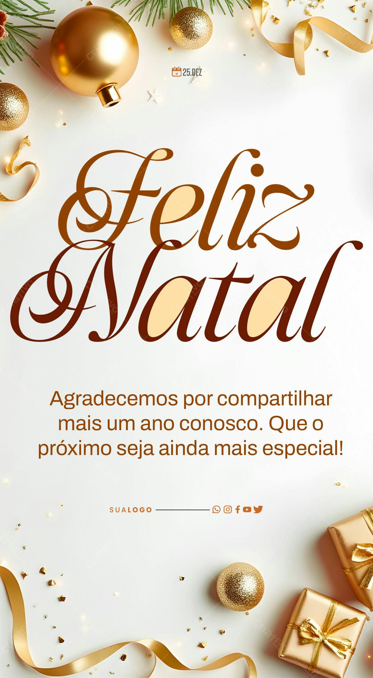 Postagem de Boas Festas Natalina PSD Editável
