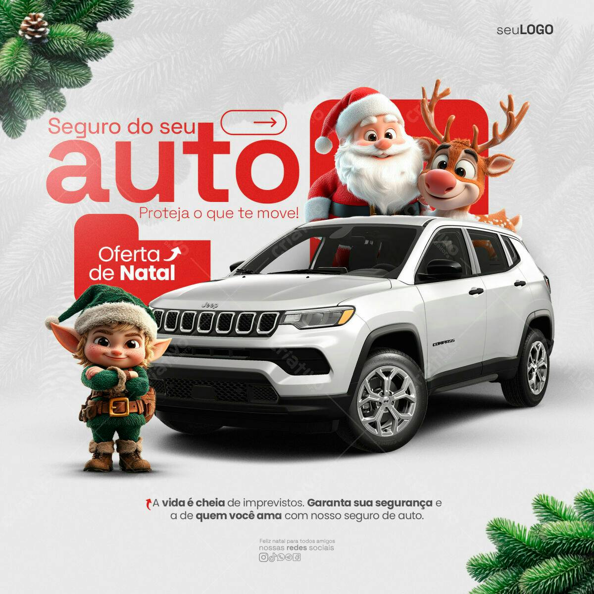 Flyer Natal Seguro Auto PSD Editável