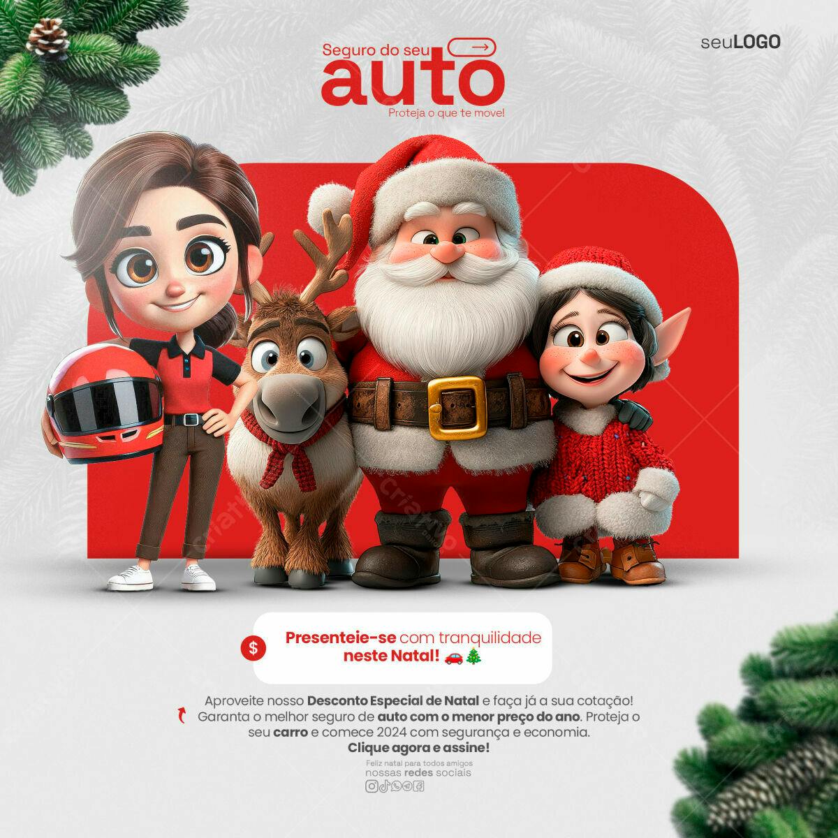 Flyer Natal Seguro Auto PSD Editável
