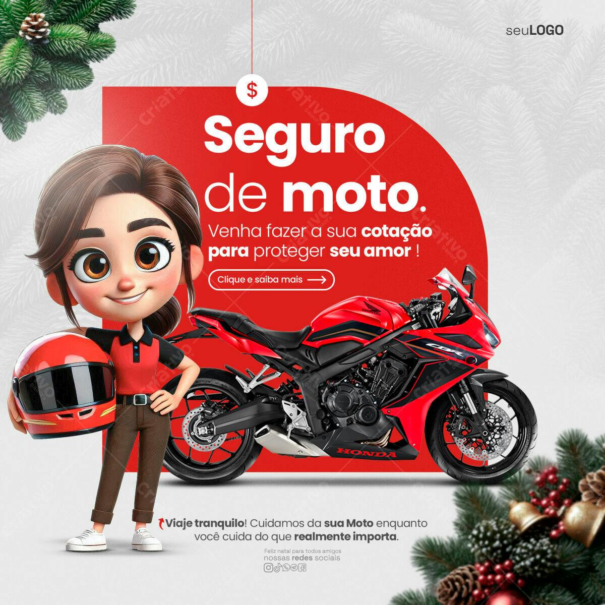 Flyer Seguro de Moto PSD Editável
