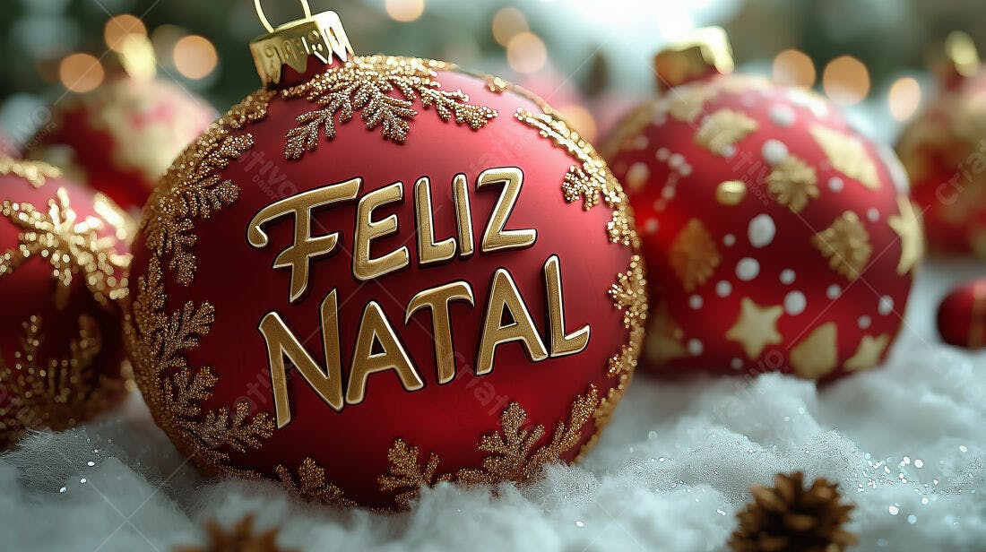Enfeites Natalinos Vermelhos e Dourados