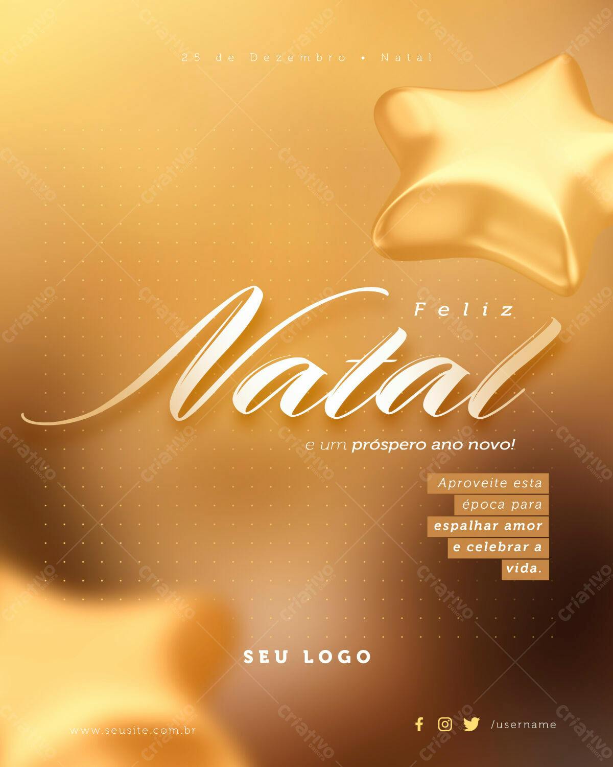 Flyer Natalino Dourado PSD Editável