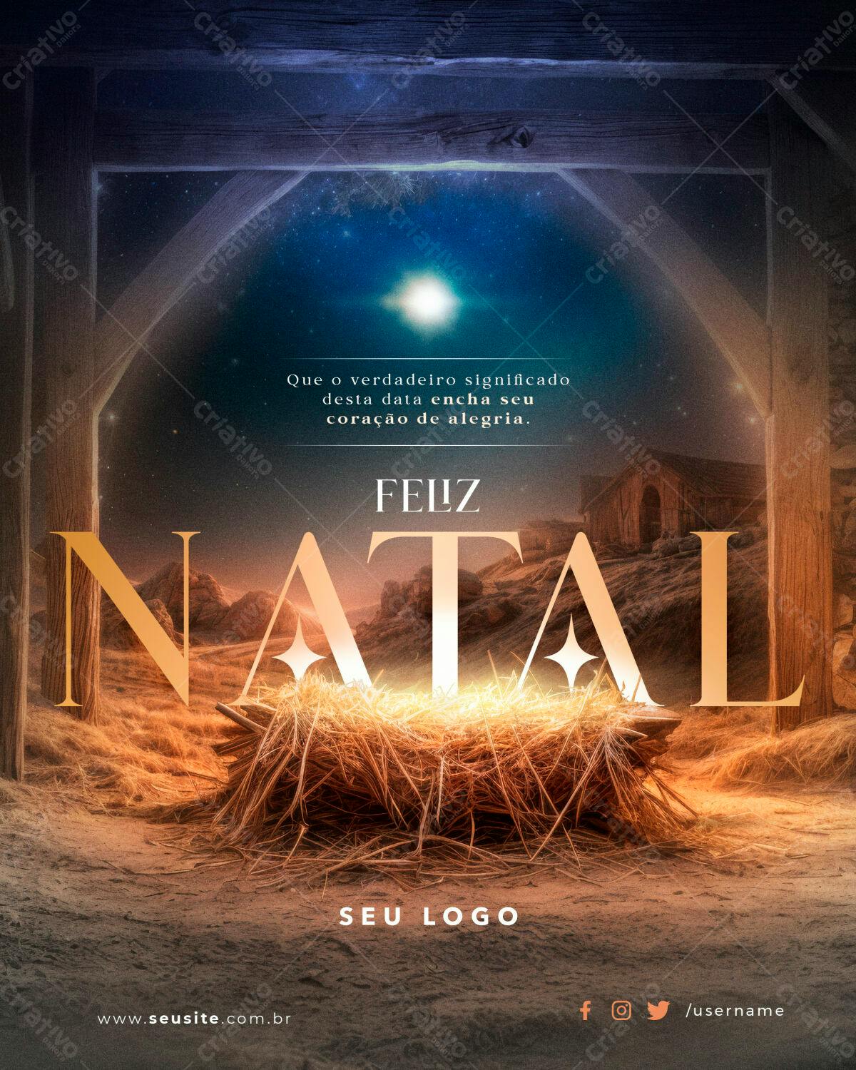 Flyer Feliz Natal PSD Editável