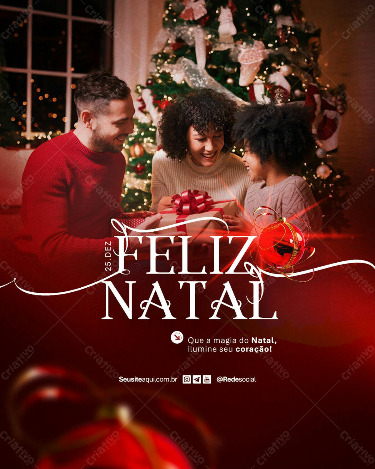 Flyer Natalino Família PSD Editável
