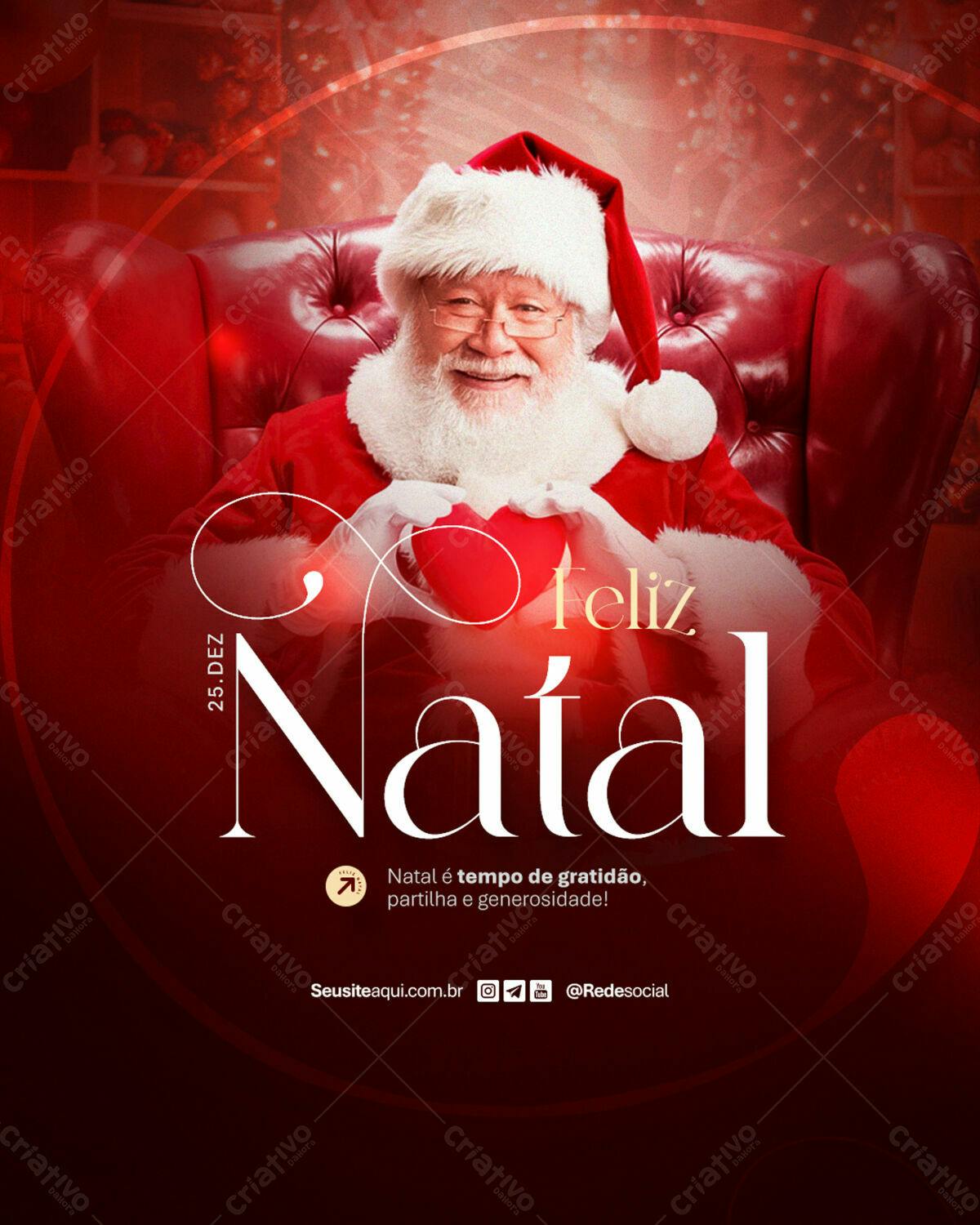Flyer Natalino com Papai Noel PSD Editável