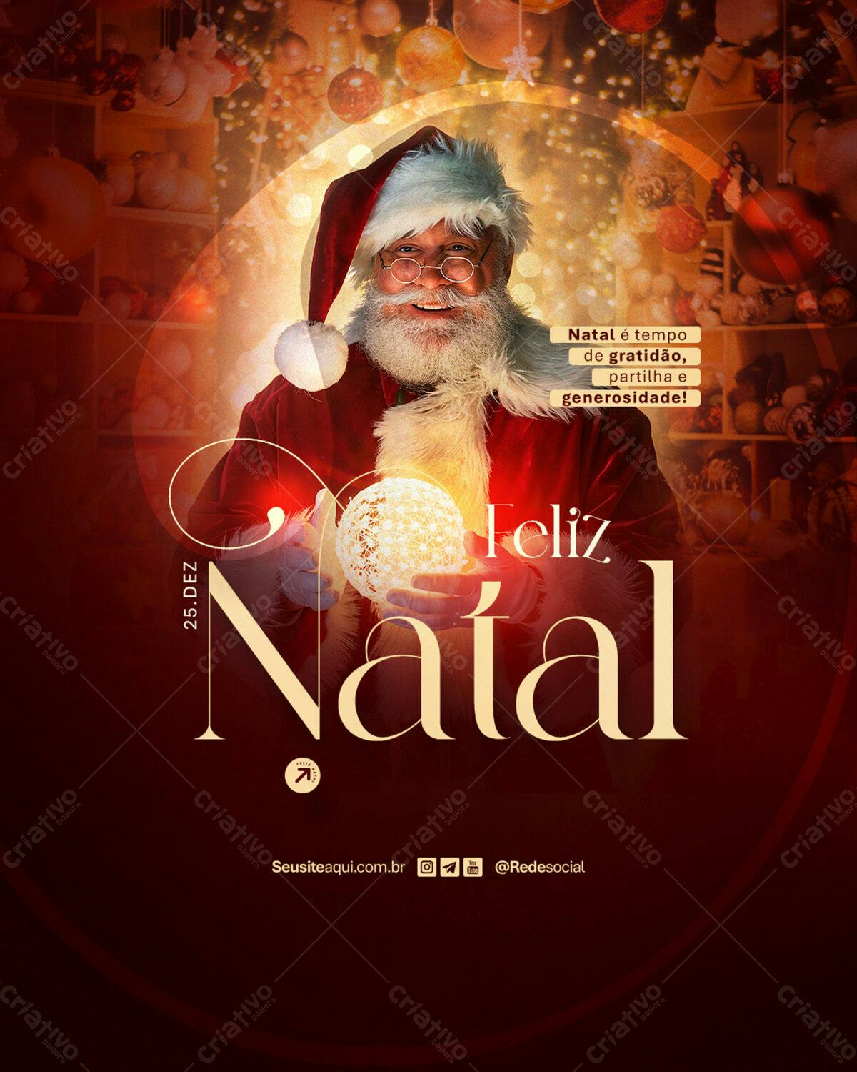 Flyer Natalino com Papai Noel PSD Editável